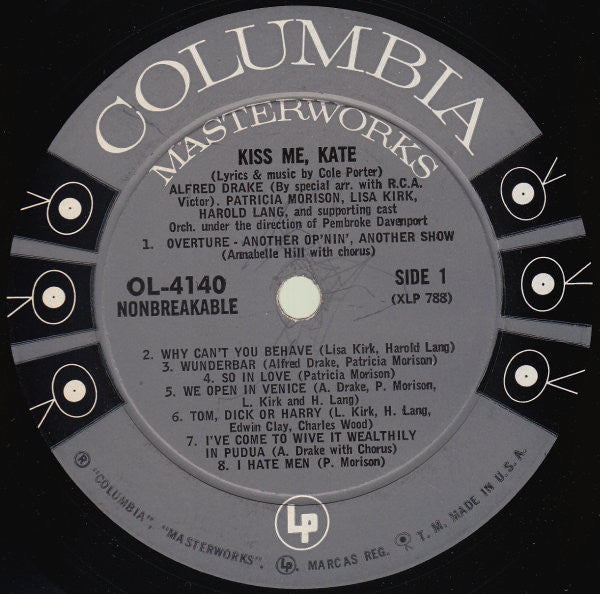Cole Porter, Saint Subber And Lemuel Ayers Present Alfred Drake And Patricia Morison : Kiss Me, Kate (LP, Album, Mono, RE)