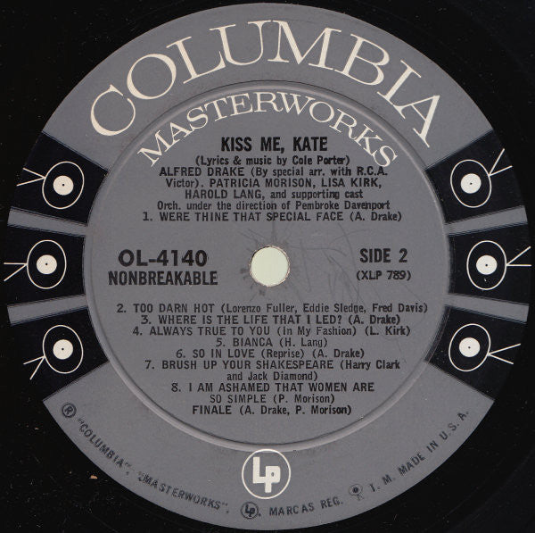 Cole Porter, Saint Subber And Lemuel Ayers Present Alfred Drake And Patricia Morison : Kiss Me, Kate (LP, Album, Mono, RE)
