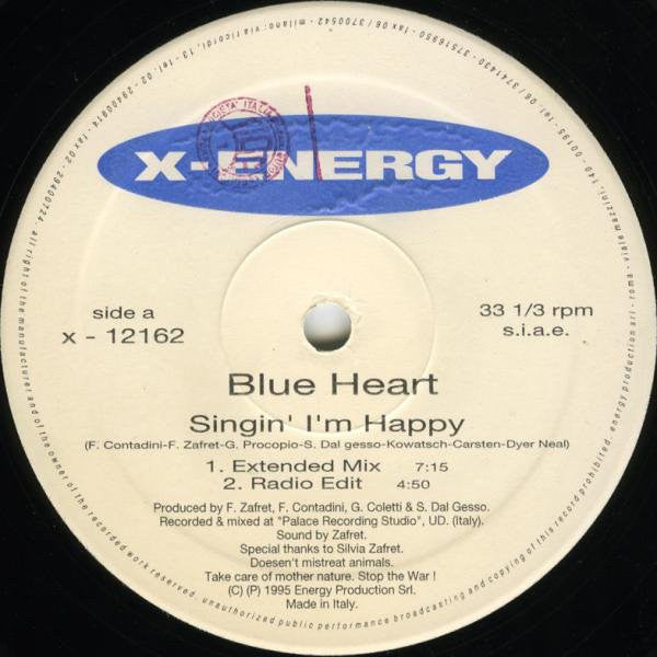 Blue Heart : Singin' I'm Happy (12")