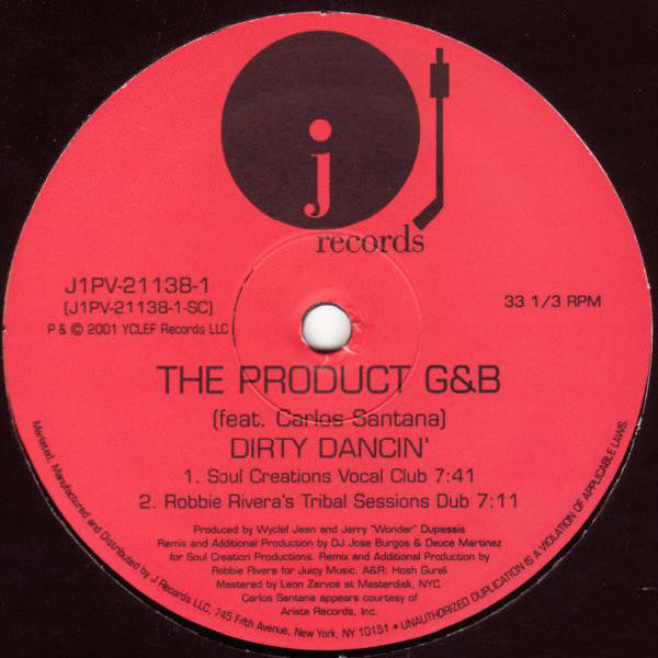 The Product G&B Featuring Carlos Santana : Dirty Dancin' (2x12")