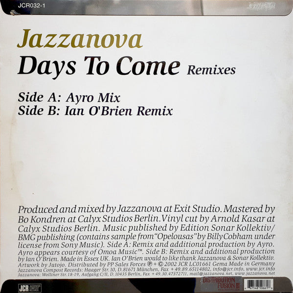 Jazzanova : Days To Come (Remixes) (12", Single)