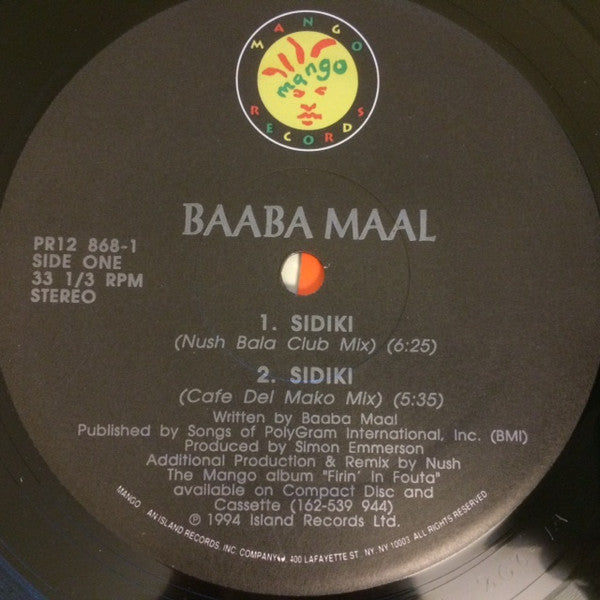 Baaba Maal : Sidiki (12")