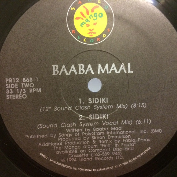 Baaba Maal : Sidiki (12")