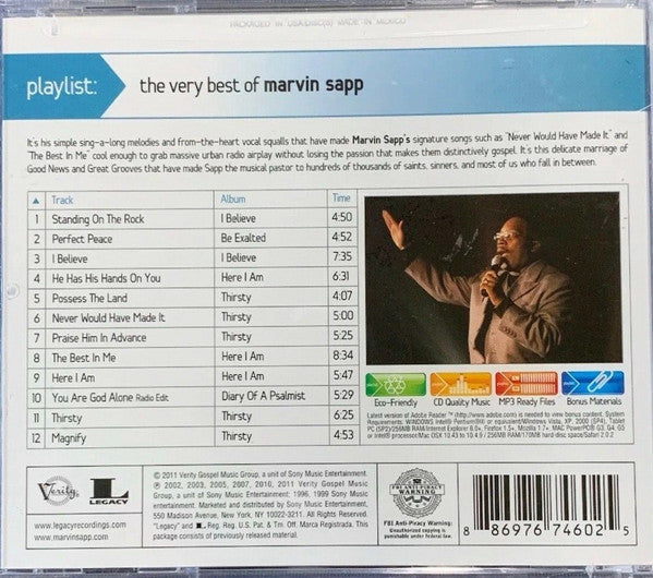 Marvin Sapp : Playlist: The Very Best Of Marvin Sapp (CD, Comp, Enh)