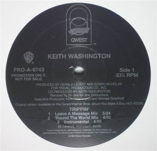 Keith Washington : Trippin' (12", Promo)
