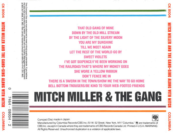 Mitch Miller And The Gang : Sing Along With Mitch (CD, Album, RE)
