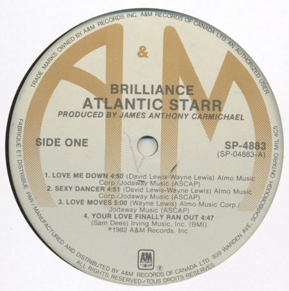 Atlantic Starr : Brilliance (LP, Album)