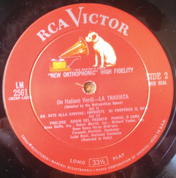 Giuseppe Verdi, Anna Moffo, Richard Tucker (2), Robert Merrill, Orchestra Del Teatro Dell'Opera Di Roma and Coro Del Teatro Dell'Opera Di Roma, Fernando Previtali : La Traviata Highlights (LP, Mono)