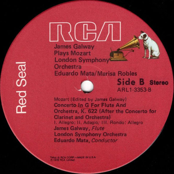 Wolfgang Amadeus Mozart, James Galway : James Galway Plays Mozart (LP, Album, RE)