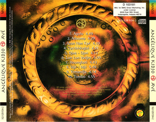 Angélique Kidjo : Ayé (CD, Album, Club)