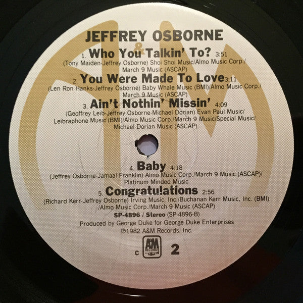 Jeffrey Osborne : Jeffrey Osborne (LP, Album, C -)