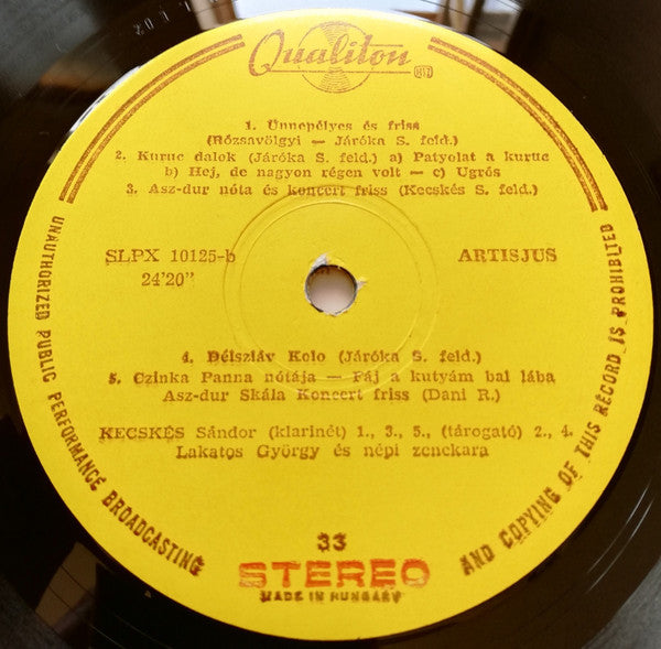 Lakatos György És Népi Zenekara : Czinka Panna Nótája  (LP, Album)