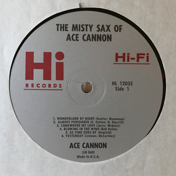 Ace Cannon : The Misty Sax Of Ace Cannon (LP, Album, Mono)