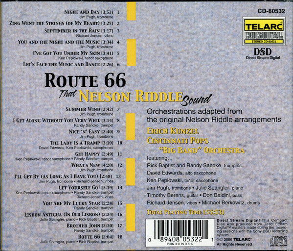 Erich Kunzel / Cincinnati Pops Big Band Orchestra : Route 66 - That Nelson Riddle Sound (CD, Album)