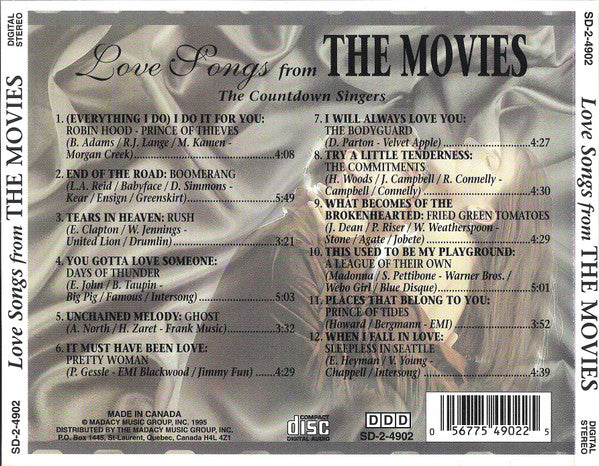 The Countdown Singers : Love Songs From The Movies (CD)