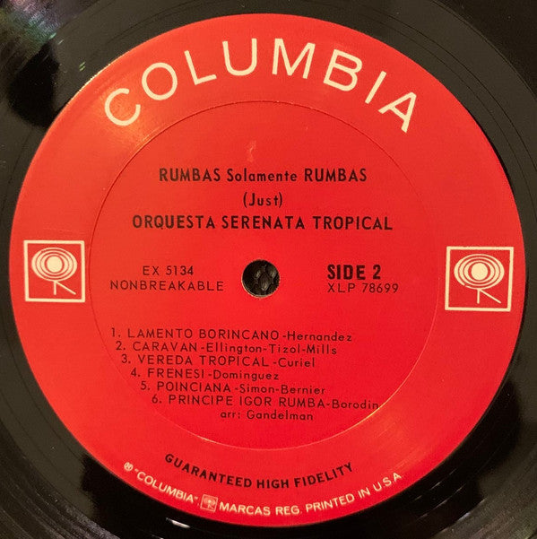 Orquestra Serenata Tropical : Rumbas Solamente Rumbas (Just) (LP, Album, Mono)