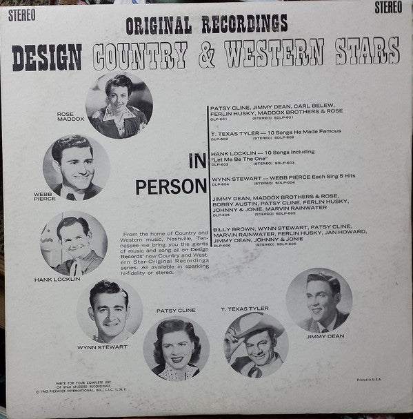 Hank Locklin : Original Country And Western Stars Hank Locklin (LP)