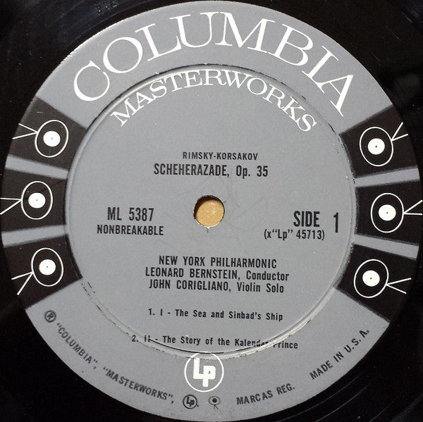 Nikolai Rimsky-Korsakov / The New York Philharmonic Orchestra, Leonard Bernstein : Scheherazade (LP, Mono)