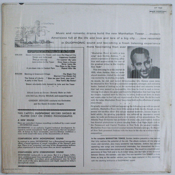 Gordon Jenkins / Elliott Lewis, Beverly Mahr, The Ralph Brewster Singers : Complete  Manhattan Tower (LP, Album, RE, Duo)