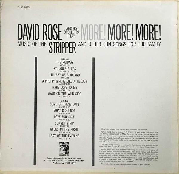 David Rose & His Orchestra : More! More! More! Music Of The Stripper And Other Fun Songs For The Family (LP, Album)