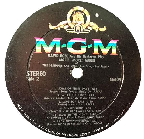 David Rose & His Orchestra : More! More! More! Music Of The Stripper And Other Fun Songs For The Family (LP, Album)