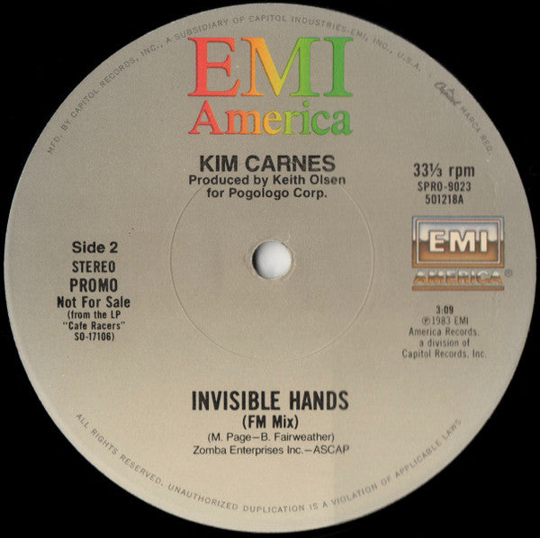 Kim Carnes : Invisible Hands (Dance Mix) (12", Promo)