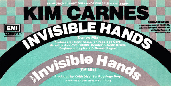 Kim Carnes : Invisible Hands (Dance Mix) (12", Promo)