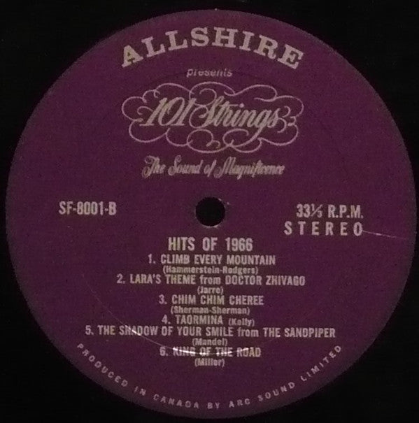 101 Strings : Million Seller Hits Of 1966 (LP, Album)