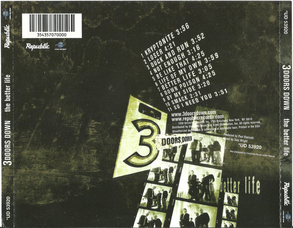 3 Doors Down : The Better Life (CD, Album, Club)