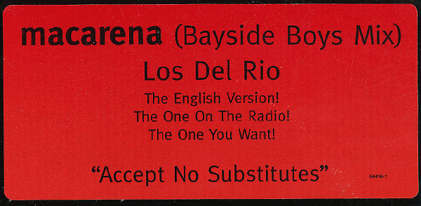 Los Del Rio / Matrix (2) : Macarena (Bayside Boys Mix) / Can You Feel It (12")