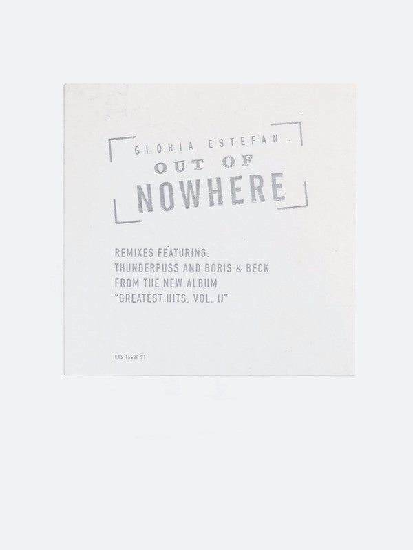 Gloria Estefan : Out Of Nowhere (12", Single, Promo)