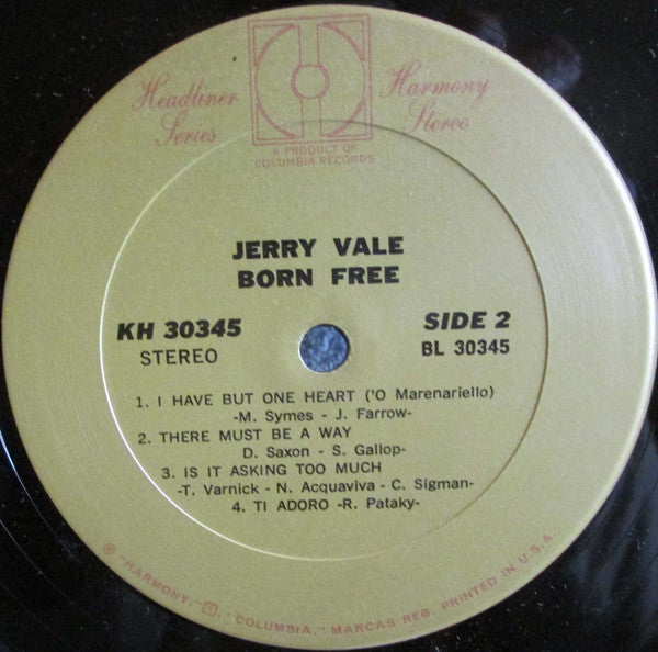 Jerry Vale : Born Free (LP, Album, Comp)