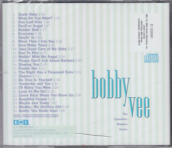 Bobby Vee : The Legendary Masters Series (CD, Comp, Club, RM)