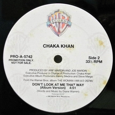 Chaka Khan : Don't Look At Me That Way (12", Promo)