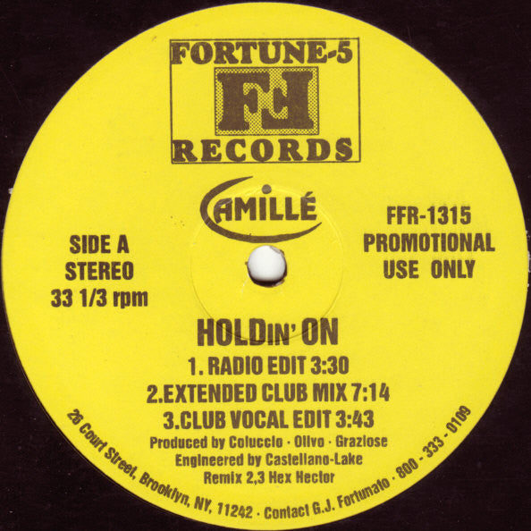 Camillé : Holdin' On (12", Maxi, Promo)