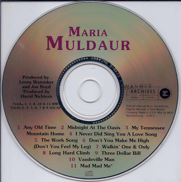 Maria Muldaur : Maria Muldaur (CD, Album, RE)