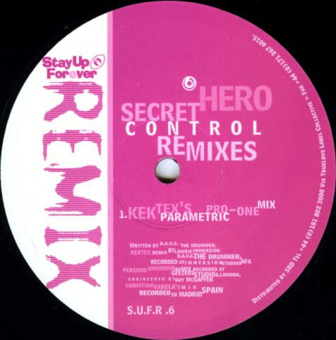 Secret Hero : Control - Remixes (12")