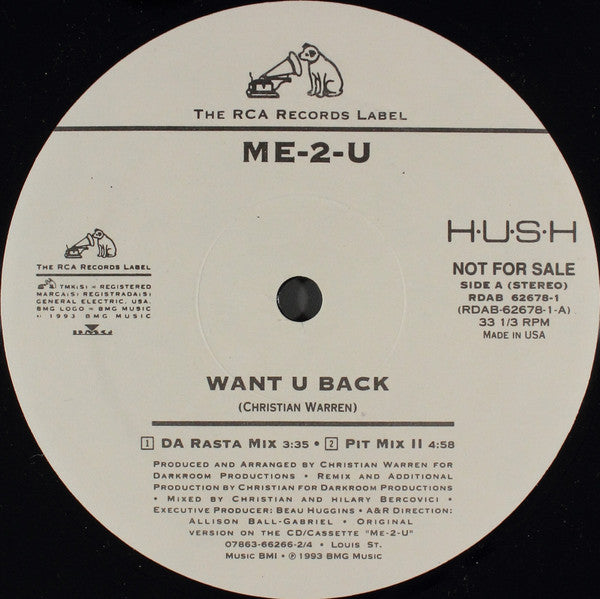 Me-2-U : Want U Back (12", Promo)