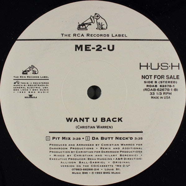Me-2-U : Want U Back (12", Promo)
