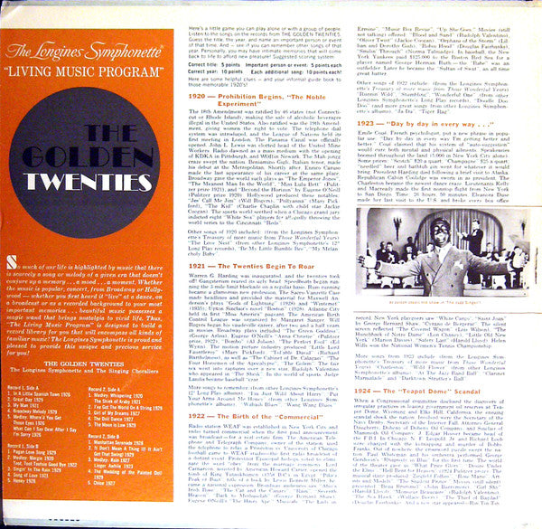 The Longines Symphonette, The Singing Choraliers : The Golden Twenties (2xLP, Mono, Gat)