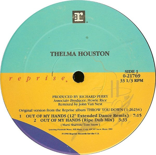 Thelma Houston : Out Of My Hands (12", Maxi)