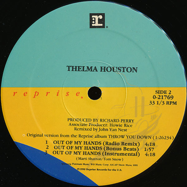 Thelma Houston : Out Of My Hands (12", Maxi)