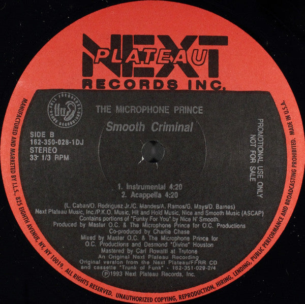 The Microphone Prince : Smooth Criminal (12", Promo)