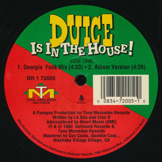 Duice : Duice Is In The House! (12")