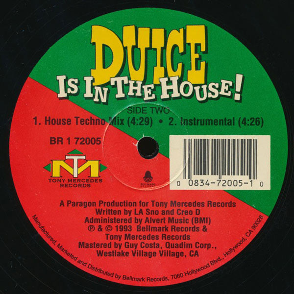 Duice : Duice Is In The House! (12")
