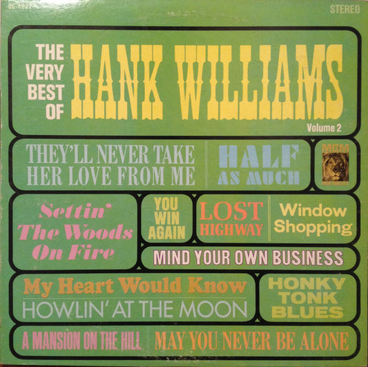 Hank Williams : The Very Best Of Hank Williams Volume 2 (LP, Comp)