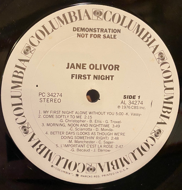 Jane Olivor : First Night (LP, Album, Promo)