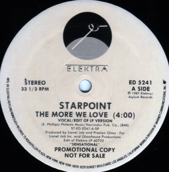 Starpoint : The More We Love (12", Promo, SP )