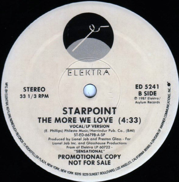 Starpoint : The More We Love (12", Promo, SP )