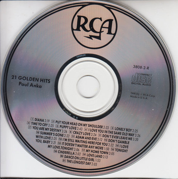 Paul Anka : 21 Golden Hits (CD, Comp, RE)